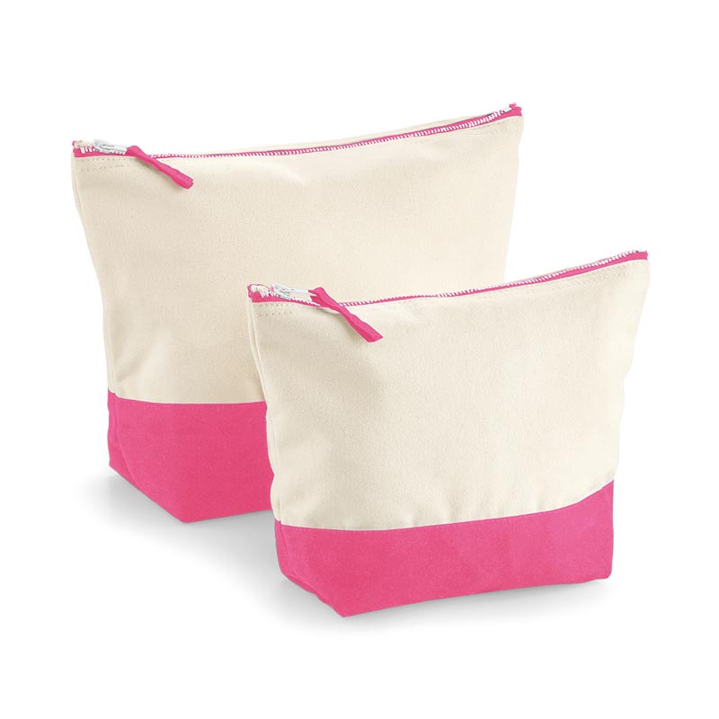 Dipped base canvas accessory bag - Natural/True Pink M